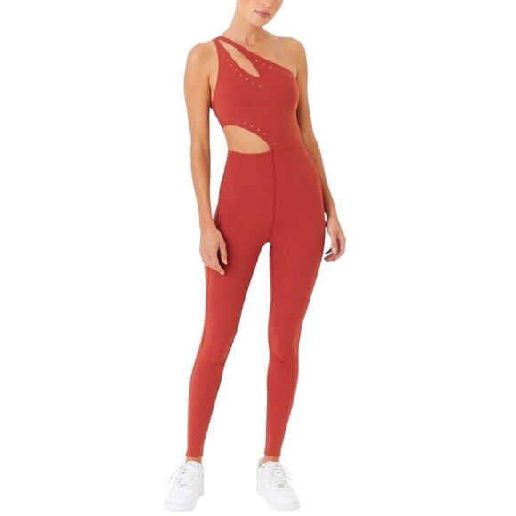 New Gigi C Cassie One Shoulder Cutout Jumpsuit Catsuit Terracotta M - Picture 1 of 5